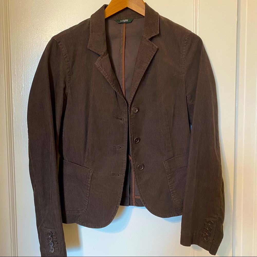 J. Crew Brown Corduroy Blazer Jacket Women’s Small Classic 3 Button Tailored